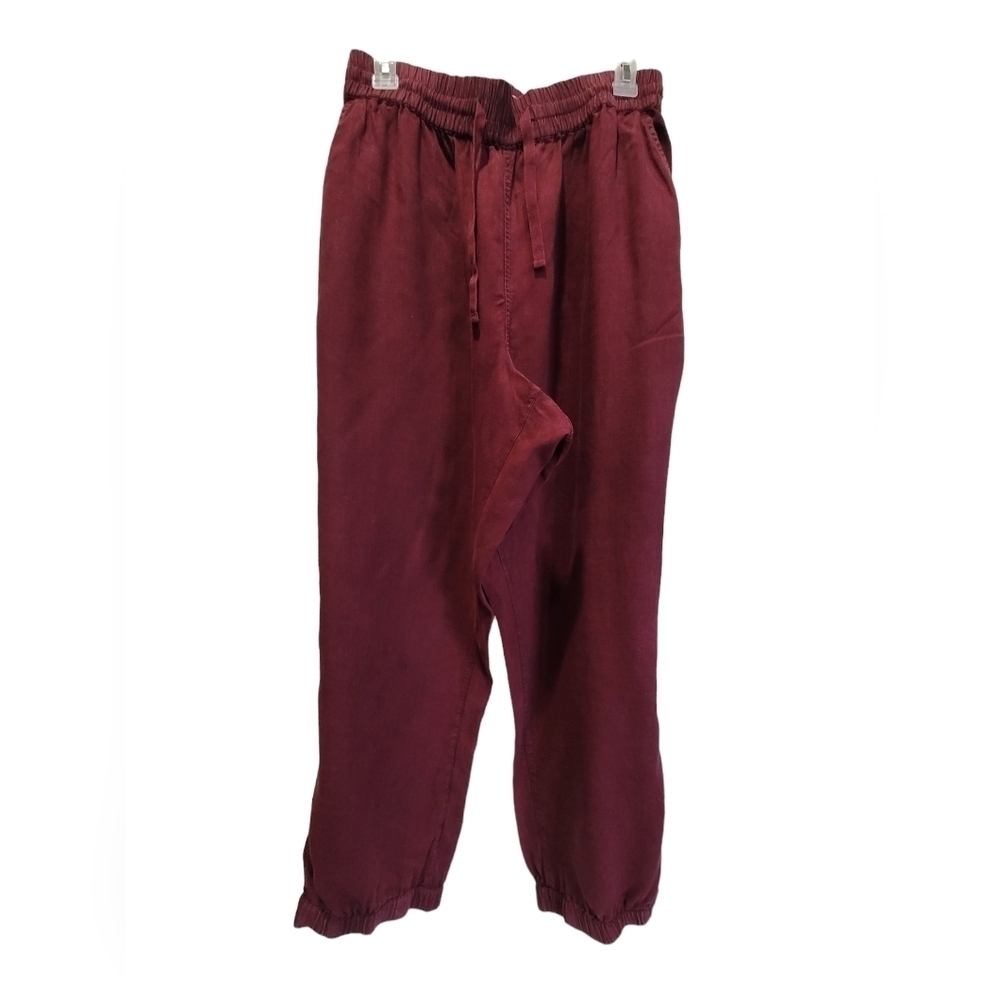 WONDERLY XXL Burgundy Linen & Lyocell Jogger with Front & Back Pockets